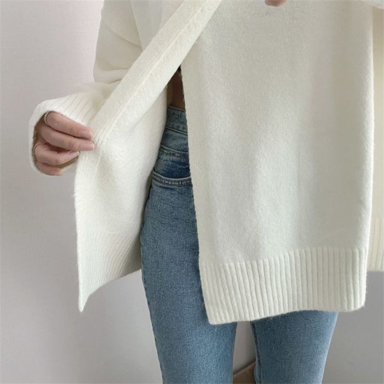 2way slim split turtle neck sweater AL#1030