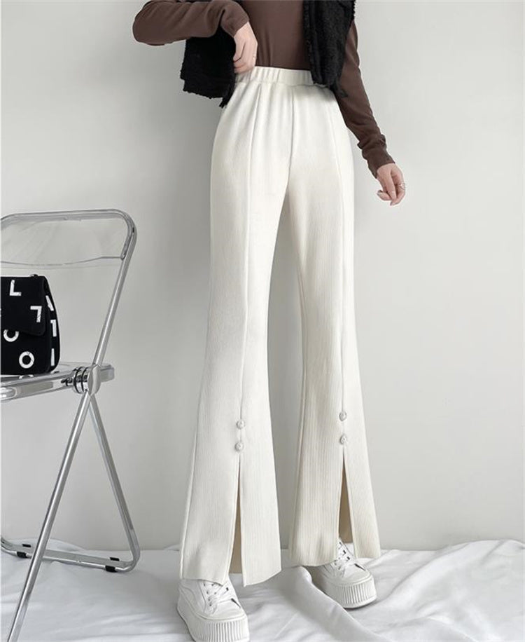 [PRE ORDER]front hem slit pants AL#1066