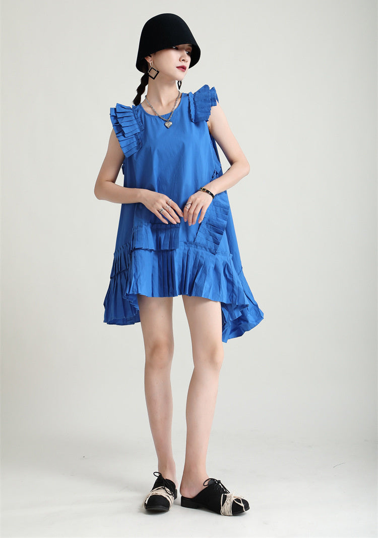 [PRE ORDER]asymmetry pleats one-piece AL#1074