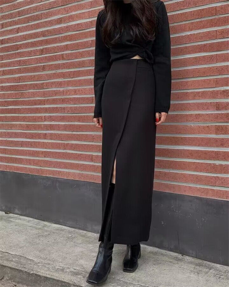 [PRE ORDER]high waist slit design ⅼong skirt AL#1085