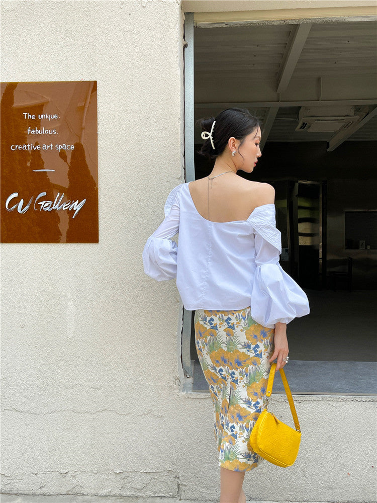 新品未使用★AMERICANA OFF SHOULDER TOPS ànuke online store（アンヌーク） / Gather Offshoulder TopsGather
