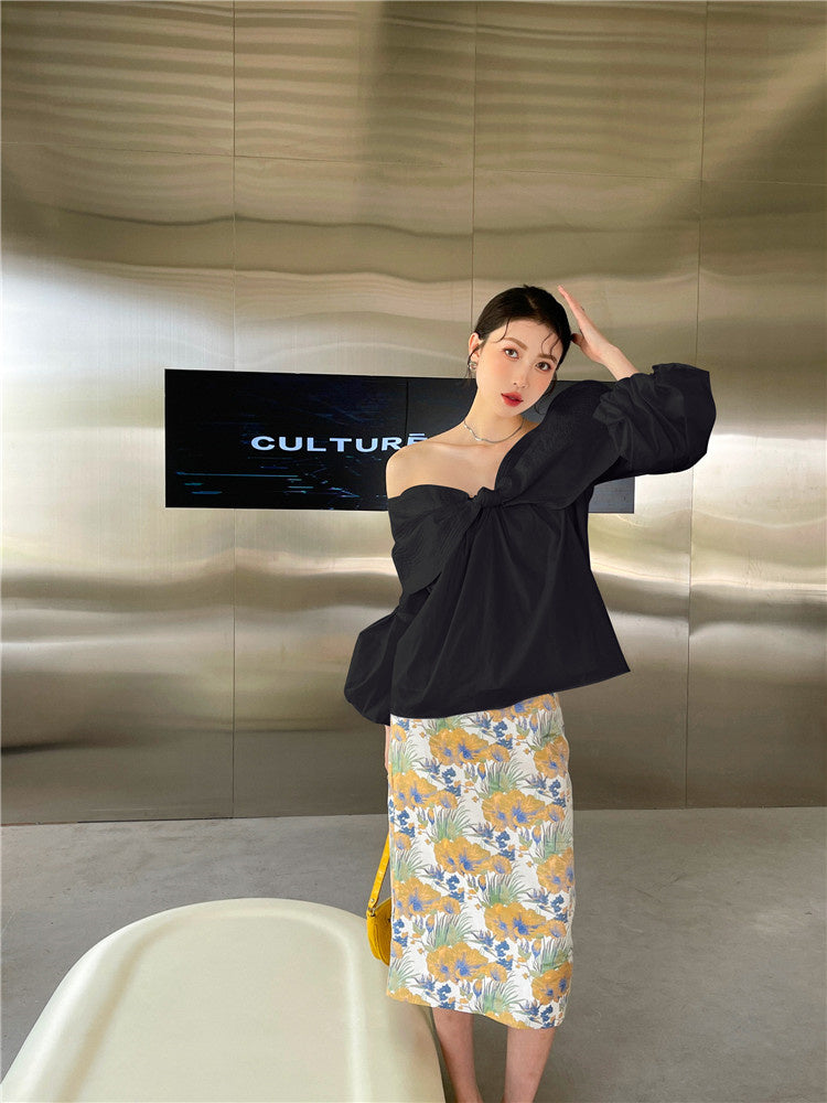 新品未使用★AMERICANA OFF SHOULDER TOPS ànuke online store（アンヌーク） / Gather Offshoulder TopsGather