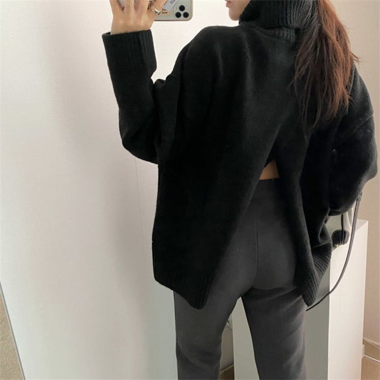 2way slim split turtle neck sweater AL#1030